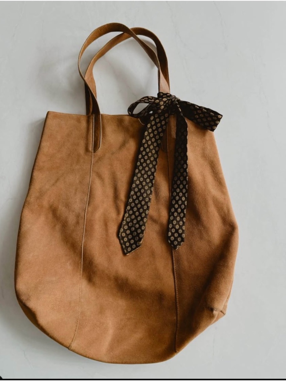Y2K Merona Tan Suede Tote Bag Large Slouchy Leather Shoulder Bag